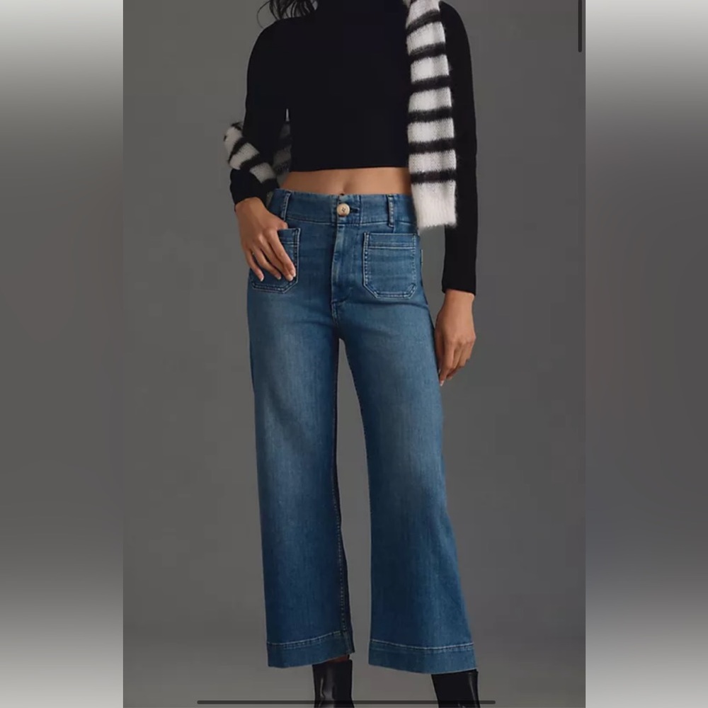 Maeve Colette Cropped Wide Leg Jeans